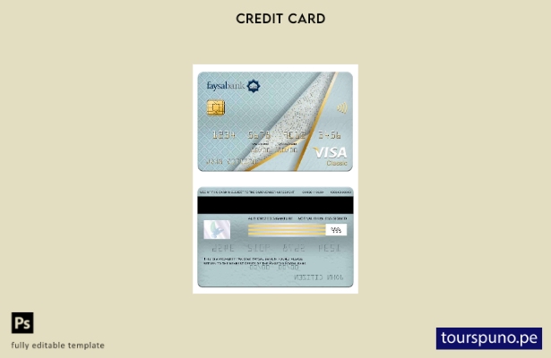 lista para imprimir plantilla de tarjeta clásica de visa bancaria de Pakistán Fa